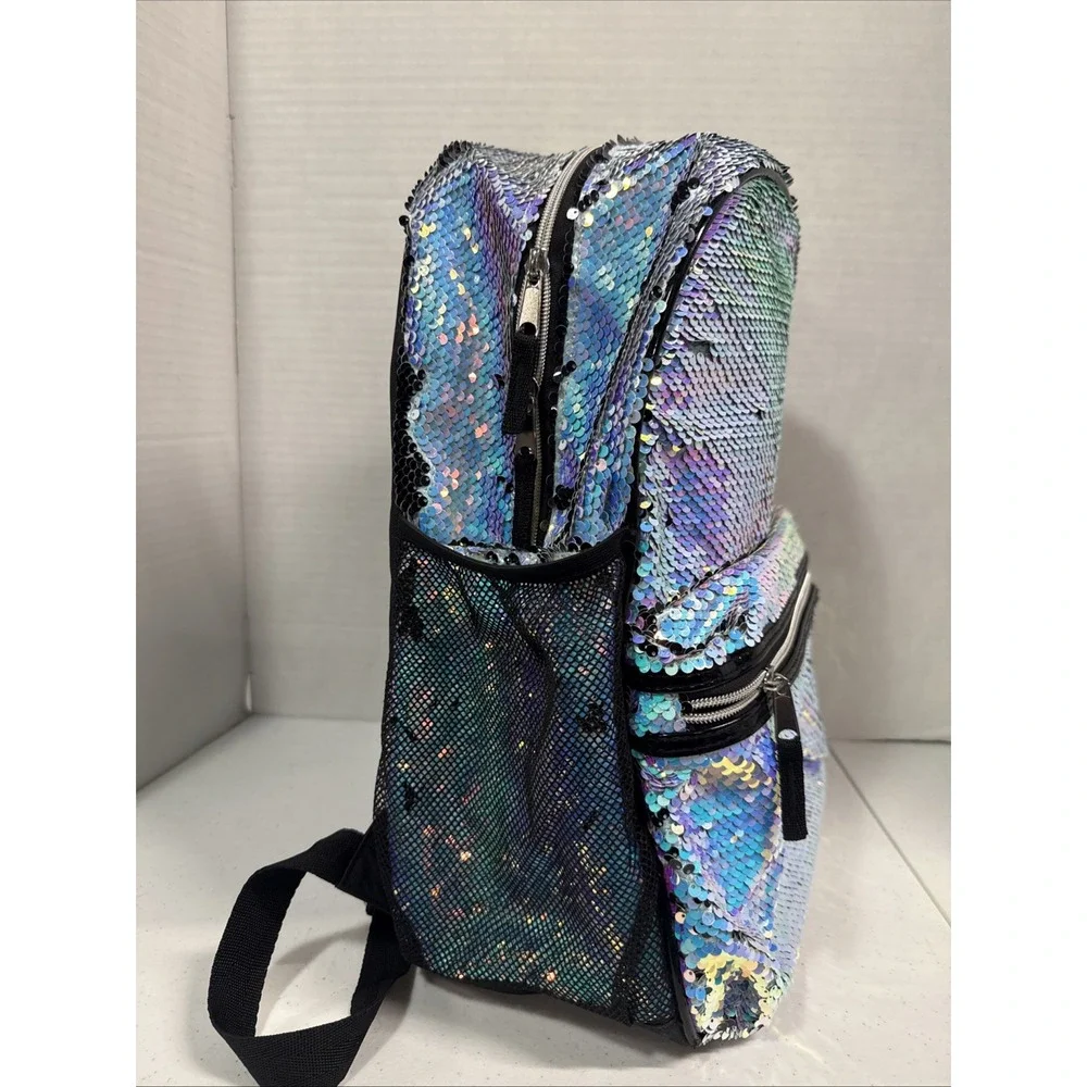 Children's Place Brand Sequined Mermaid Purple Blue Book bag Bagpack